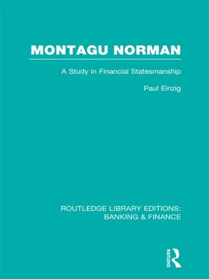 cover image of Montagu Norman (RLE Banking & Finance)